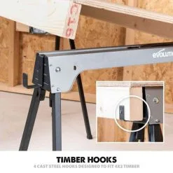 Evolution 005-0003 Metal Saw Horse With Folding Legs Twin Pack -Agriculture Sales 005 0003 7