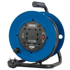 230V Four Socket Industrial Cable Reel, 25m