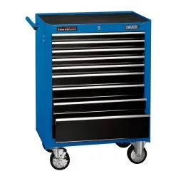 Roller Tool Cabinet, 9 Drawer, 26", Blue