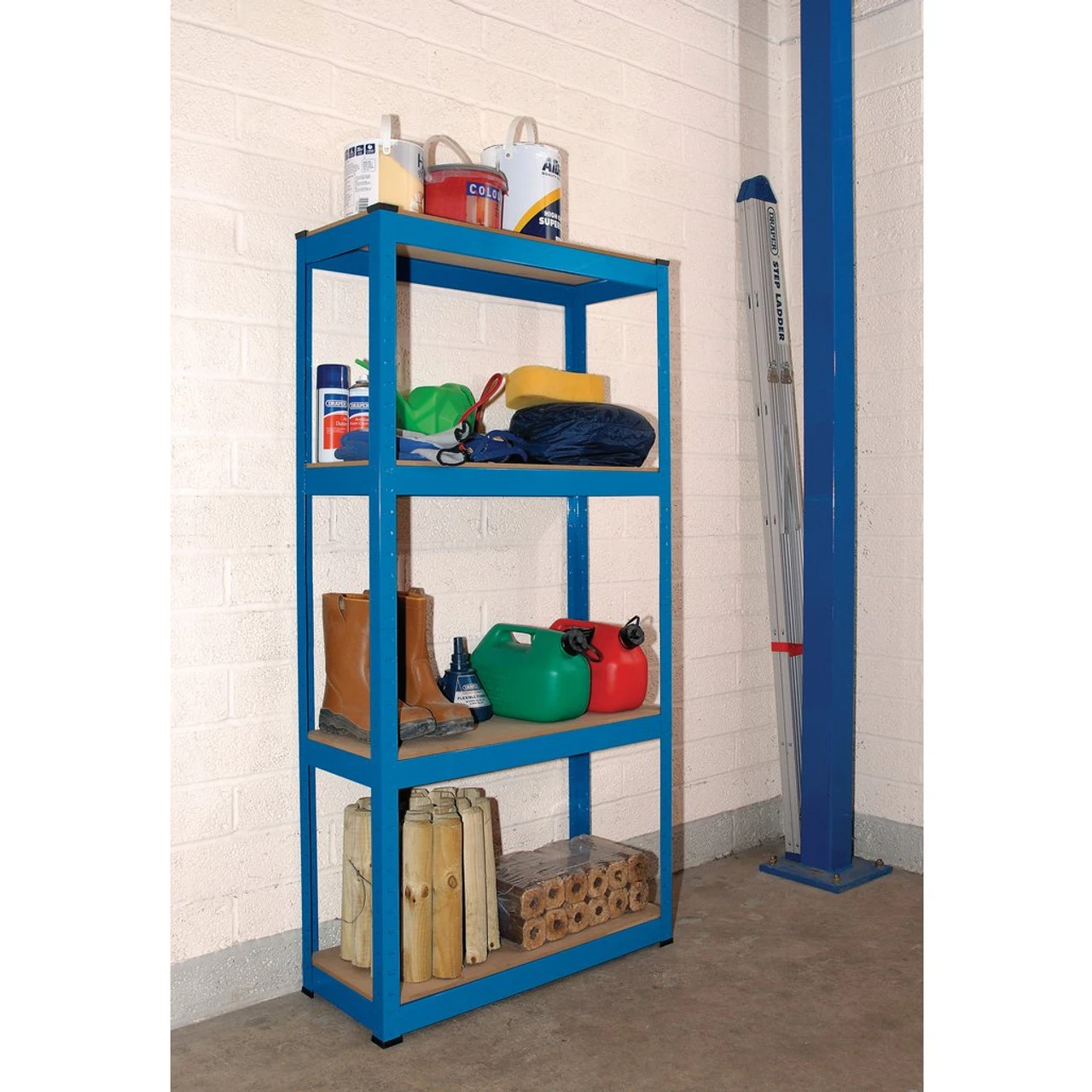 Steel Shelving Unit, 4 Shelves, L760 X W300 X H1520mm 2 Steel Shelving Unit, 4 Shelves, L760 X W300 X H1520mm - Image 2