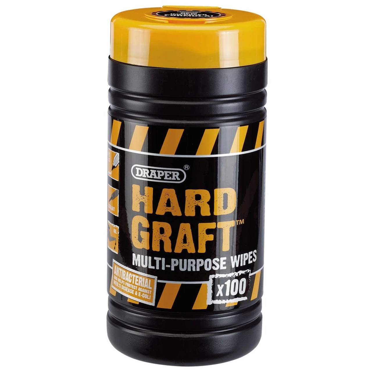 Draper Hard Graft Multi-Purpose Wipes (Tub Of 100) 1 Draper Hard Graft Multi-Purpose Wipes (Tub Of 100)