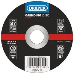 DPC Metal Grinding Disc, 115 X 6 X 22.23mm