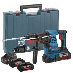 Bosch GBH 36 VF-LI Plus 36v SDS+ Rotary Hammer Inc 3x 4Ah Batts & QCC