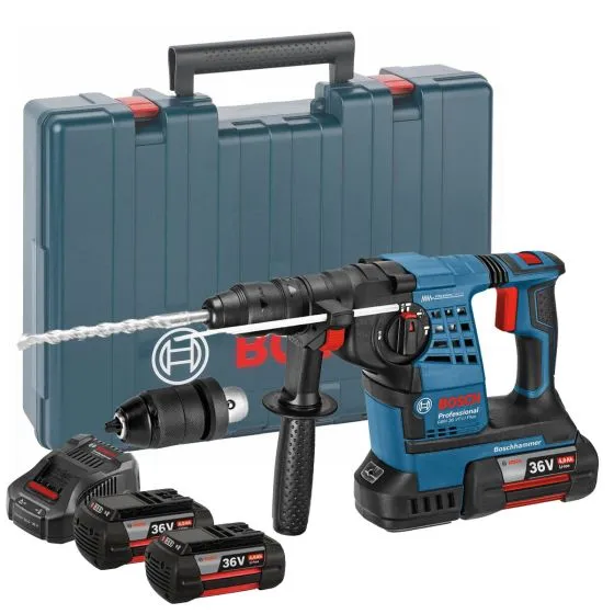 Bosch GBH 36 VF-LI Plus 36v SDS+ Rotary Hammer Inc 3x 4Ah Batts & QCC 1 Bosch GBH 36 VF-LI Plus 36v SDS+ Rotary Hammer Inc 3x 4Ah Batts & QCC