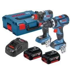 Bosch GSB 18 V-60 C Combi & GDX 18 V-200 C Impact Twin Kit Inc 2x 5.0Ah Batts