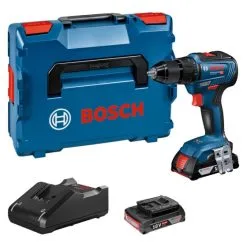 Bosch GSR 18V-55 Cordless Brushless Drill Driver Inc 2x 2.0Ah Batts In L-Boxx 136 Carry Case