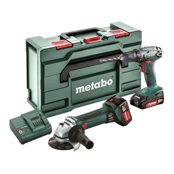 Metabo 2.4.3 18v Drill Driver & Angle Grinder Combo Set Inc 1x 2.0Ah & 1x 4.0Ah Batts 1 Metabo 2.4.3 18v Drill Driver & Angle Grinder Combo Set Inc 1x 2.0Ah & 1x 4.0Ah Batts