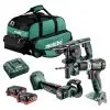 Metabo 3.1.1 18v Drill Driver, Rotary Hammer & Angle Grinder Combo Kit Inc 2x 4.0Ah Batts