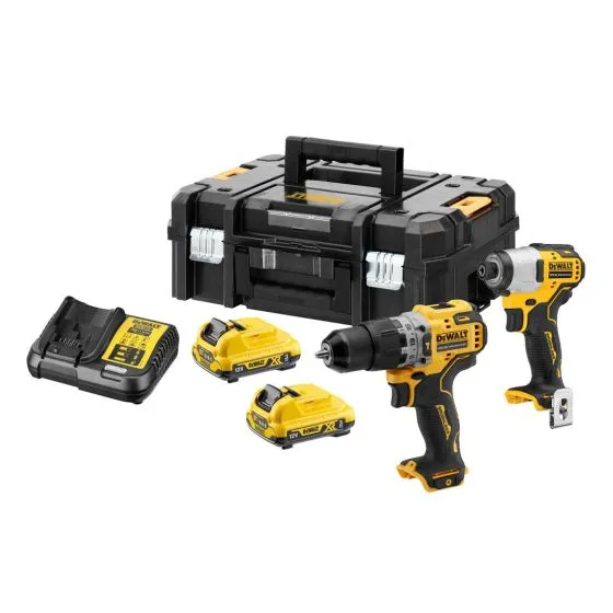 DeWalt DCK2111L2T 10.8v / 12v XR Sub Compact Combi Hammer Drill & Impact Driver Twin Kit Inc 2x 3Ah Batts 1 DeWalt DCK2111L2T 10.8v / 12v XR Sub Compact Combi Hammer Drill & Impact Driver Twin Kit Inc 2x 3Ah Batts