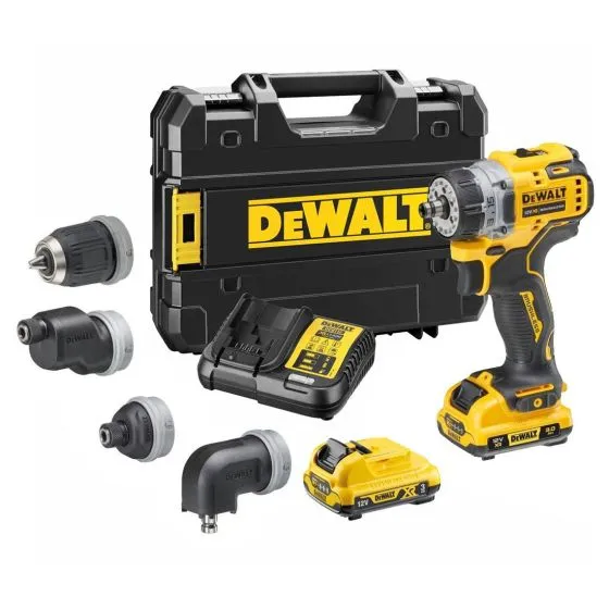 DeWalt DCD703L2T-GB 12v XR Brushless 4 Multi-Head Drill Driver Inc 2x 3.0Ah Batts 1 DeWalt DCD703L2T-GB 12v XR Brushless 4 Multi-Head Drill Driver Inc 2x 3.0Ah Batts