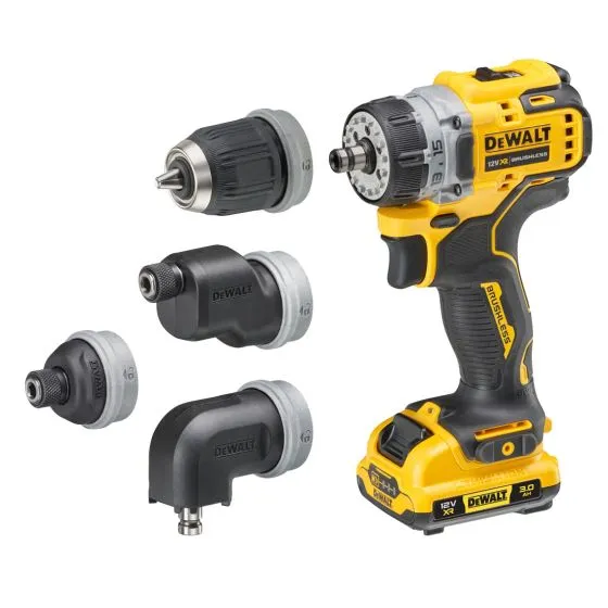 DeWalt DCD703L2T-GB 12v XR Brushless 4 Multi-Head Drill Driver Inc 2x 3.0Ah Batts 2 DeWalt DCD703L2T-GB 12v XR Brushless 4 Multi-Head Drill Driver Inc 2x 3.0Ah Batts - Image 2