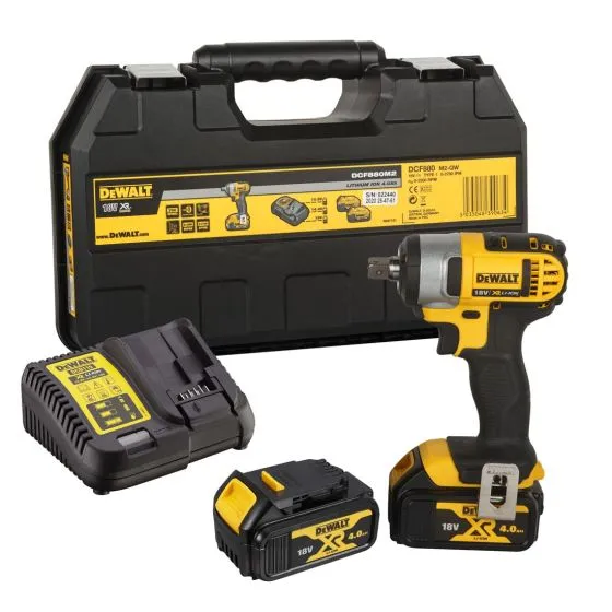 DeWalt DCF880M2-GB 18v XR Cordless 1/2" Compact Impact Wrench Inc 2x 4.0Ah Batts 1 DeWalt DCF880M2-GB 18v XR Cordless 1/2" Compact Impact Wrench Inc 2x 4.0Ah Batts