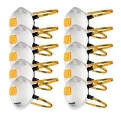 DeWalt DXIRFFP310 FFP3 Disposable Particulate Respirator Face Mask X10 Pcs
