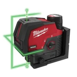 Milwaukee M12 FPP2BB-202X 12v Combi Drill & Cross Line Laser Kit Inc 2x 2.0Ah Batts -Agriculture Sales m12 cllp 301c 5 2