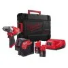 Milwaukee M12 FPP2BB-202X 12v Combi Drill & Cross Line Laser Kit Inc 2x 2.0Ah Batts