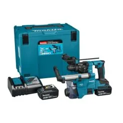 Makita DHR183RTWJ 18v LXT SDS+ Plus Rotary Hammer 18mm Inc 2x 5.0Ah Batts + DX16 Attachment