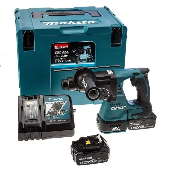 Makita DHR242RTJ 18v LXT 24mm SDS+ Plus Brushless Rotary Hammer Drill Inc 2x 5.0Ah Batts 1 Makita DHR242RTJ 18v LXT 24mm SDS+ Plus Brushless Rotary Hammer Drill Inc 2x 5.0Ah Batts