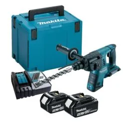 Makita DHR263RMJ Twin 18v SDS+ Rotary Hammer Inc 2x 4.0Ah Batts In Makpac Case
