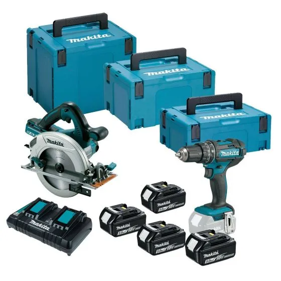 Makita DLX2140PTJ 18v 2 Piece Cordless Kit Inc 4x 5.0Ah Batts And 3x MakPac Cases 1 Makita DLX2140PTJ 18v 2 Piece Cordless Kit Inc 4x 5.0Ah Batts And 3x MakPac Cases