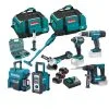 Makita 18v LXT X8 Piece Super Starter Tool Kit Inc 3x 5.0Ah Batteries & Charger