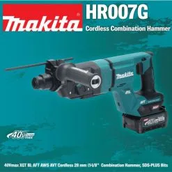 Makita HR007GD201 40v Max XGT 28mm SDS+ Plus Rotary Hammer Drill Inc 2x 2.5Ah Batts -Agriculture Sales makhr007gz 2 1