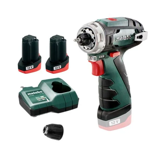 Metabo PowerMaxx BS Basic 12v Cordless Drill Driver Inc 2x 2.0Ah Batteries 1 Metabo PowerMaxx BS Basic 12v Cordless Drill Driver Inc 2x 2.0Ah Batteries