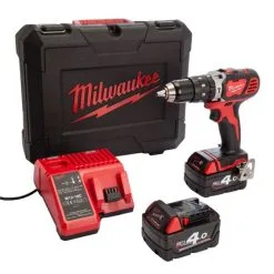 Milwaukee M18 BPD-402C 18v 13mm Compact Combi Drill Kit Inc 2x 4.0Ah Batts