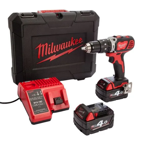 Milwaukee M18 BPD-402C 18v 13mm Compact Combi Drill Kit Inc 2x 4.0Ah Batts 1 Milwaukee M18 BPD-402C 18v 13mm Compact Combi Drill Kit Inc 2x 4.0Ah Batts