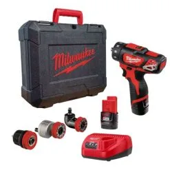 Milwaukee M12 BDDXKIT-202C 12v Sub Compact Drill Driver With Removable Chuck Inc 2x 2.0Ah Batts