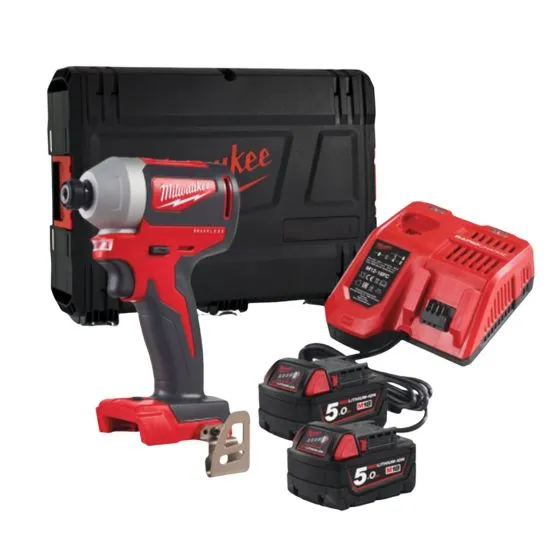 Milwaukee M18 BLID2-502X 18v Impact Driver Inc 2x 5.0Ah Batts 1 Milwaukee M18 BLID2-502X 18v Impact Driver Inc 2x 5.0Ah Batts