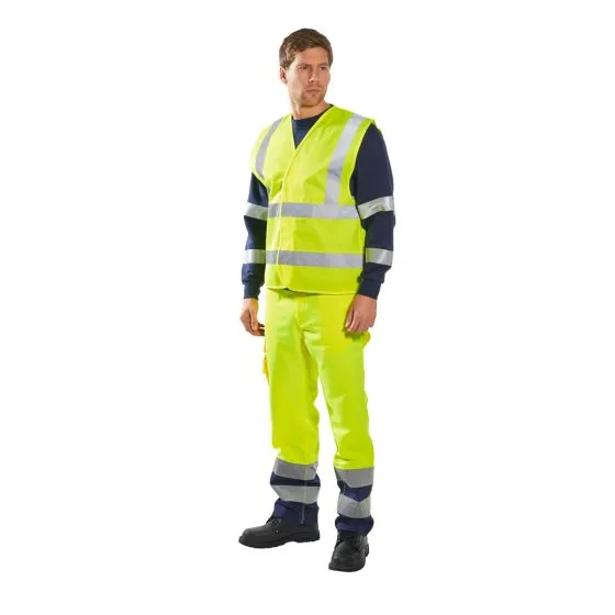 Portwest C470YERS/M C470 HI-Vis Two Band & Brace Vest Yellow Size Small / Medium 3 Portwest C470YERS/M C470 HI-Vis Two Band & Brace Vest Yellow Size Small / Medium - Image 3