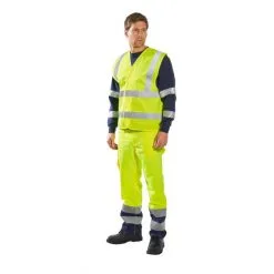 Portwest C470YERL/XL C470 HI-Vis Two Band & Brace Vest Yellow Size Large / Extra Large -Agriculture Sales porc470yersm 2 1