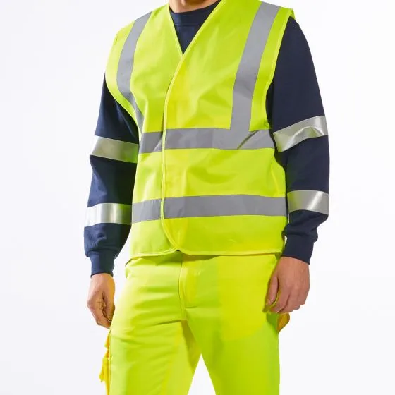 Portwest C470YERS/M C470 HI-Vis Two Band & Brace Vest Yellow Size Small / Medium 4 Portwest C470YERS/M C470 HI-Vis Two Band & Brace Vest Yellow Size Small / Medium - Image 4
